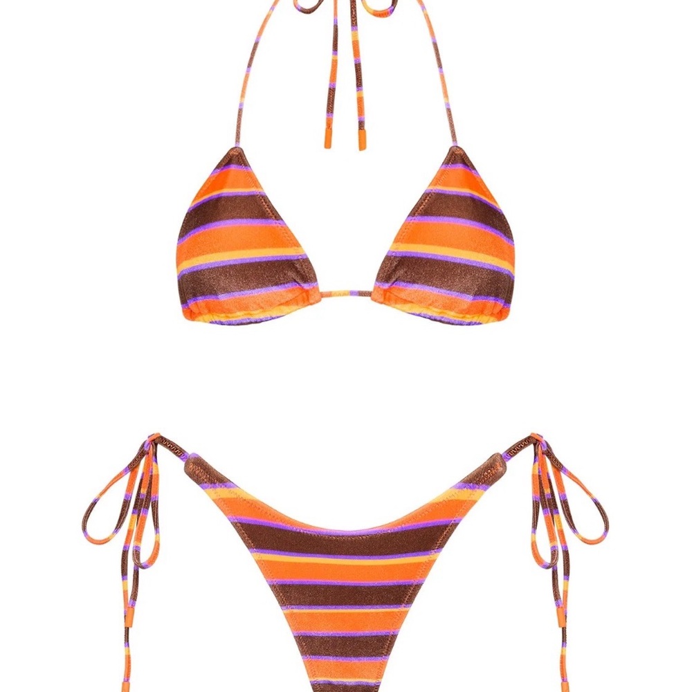 Triangl Swimwear Multicolor Striped Bikini set
